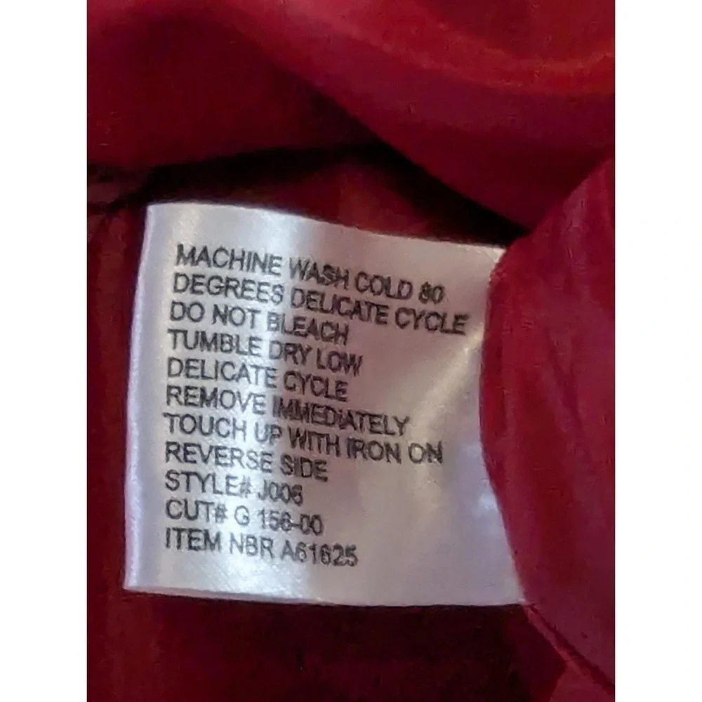 Jessica Holbrook Red Suede Barn Jacket Large Washable Leather Utility Coat 90s - Picture 8 of 16